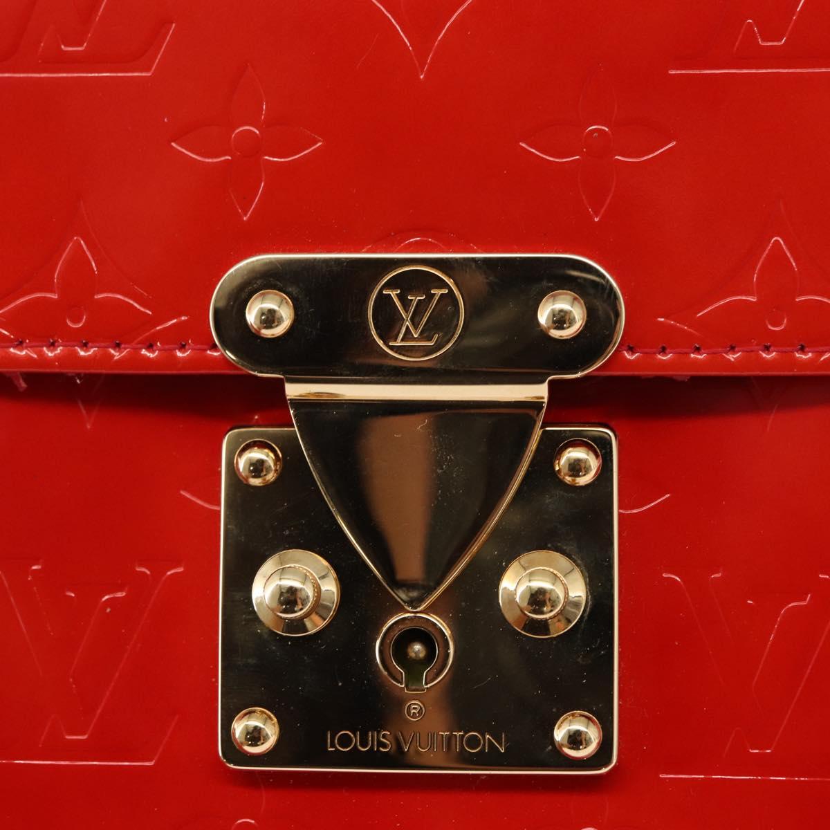 LOUIS VUITTON Monogram Vernis Spring Street Hand Bag Red M91135 Auth 163602