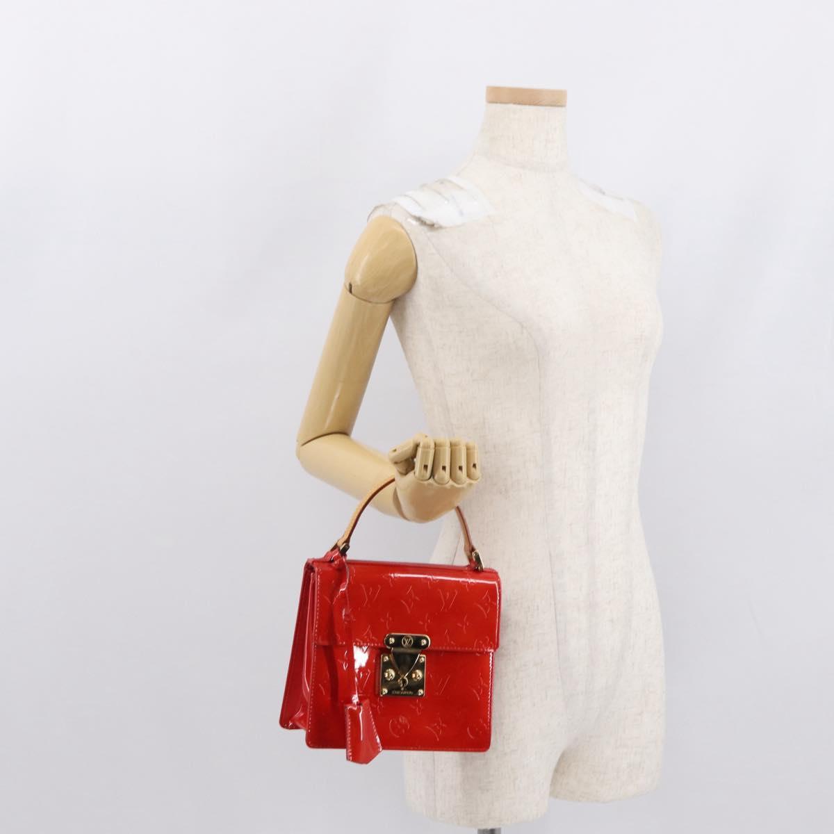 LOUIS VUITTON Monogram Vernis Spring Street Hand Bag Red M91135 Auth 163602