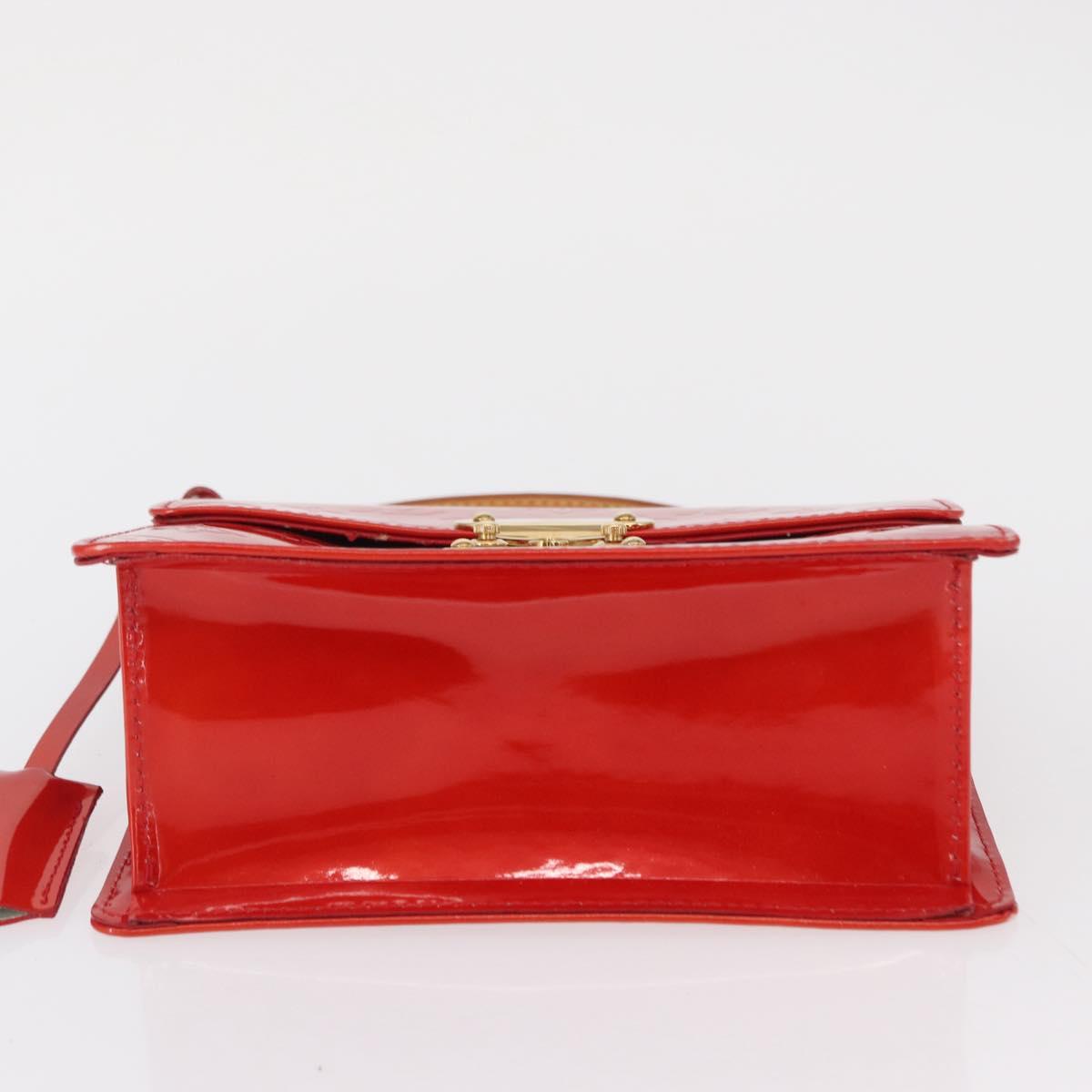 LOUIS VUITTON Monogram Vernis Spring Street Hand Bag Red M91135 Auth 163602