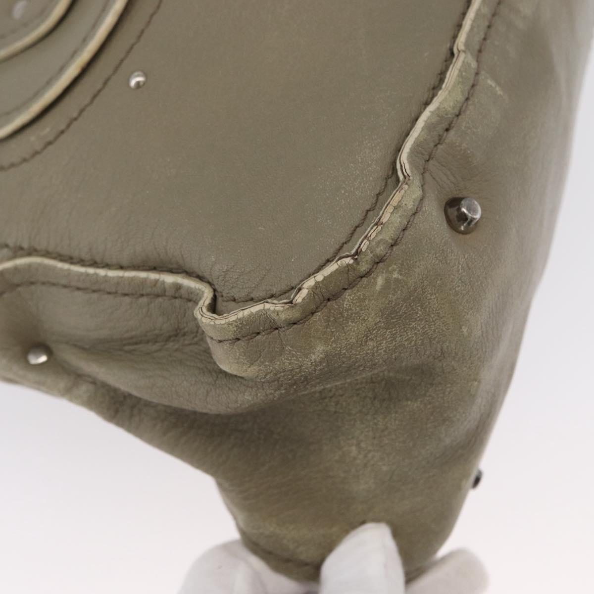 Chloe Paddington Hand Bag Leather Khaki Silver Auth 163603V