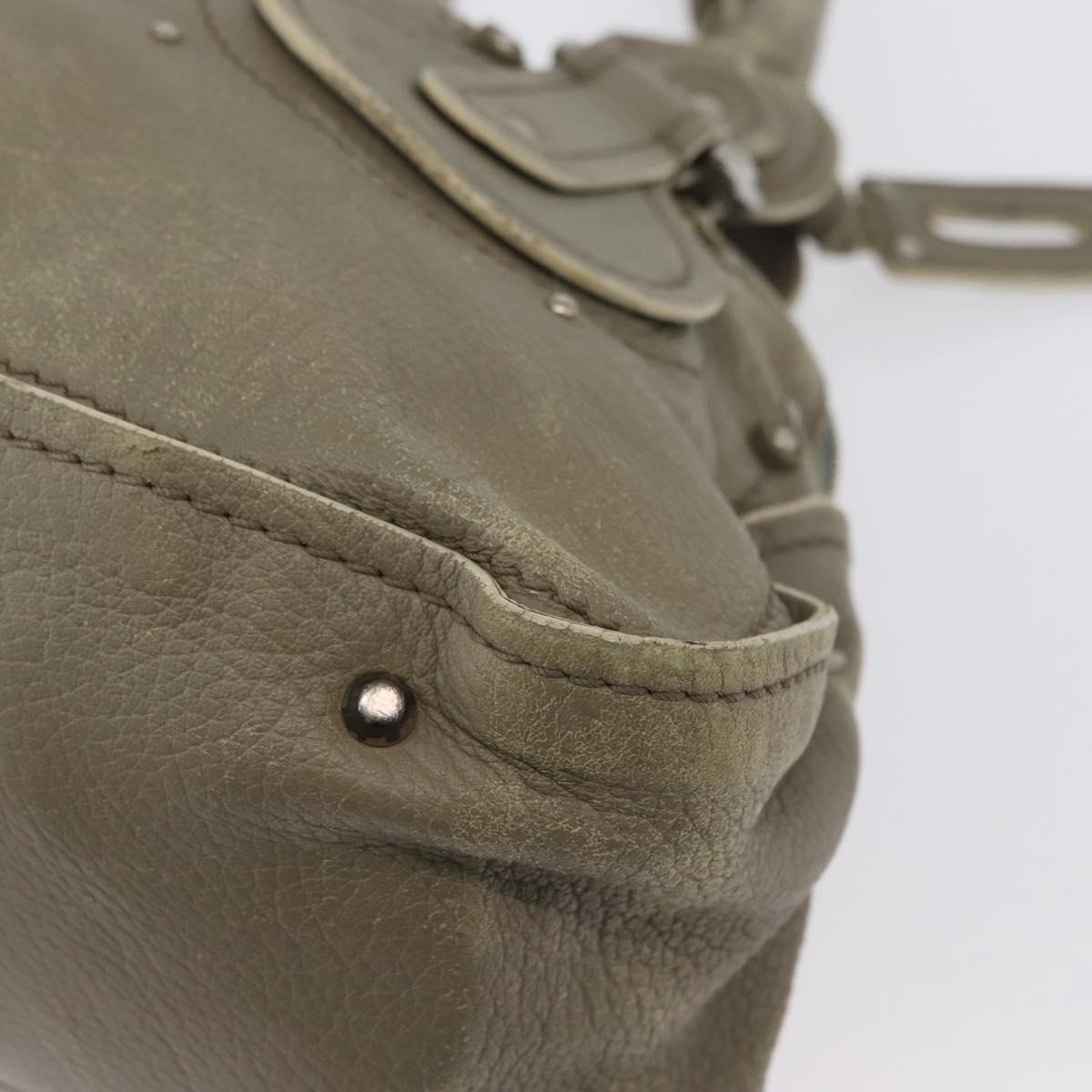 Chloe Paddington Hand Bag Leather Khaki Silver Auth 163603V
