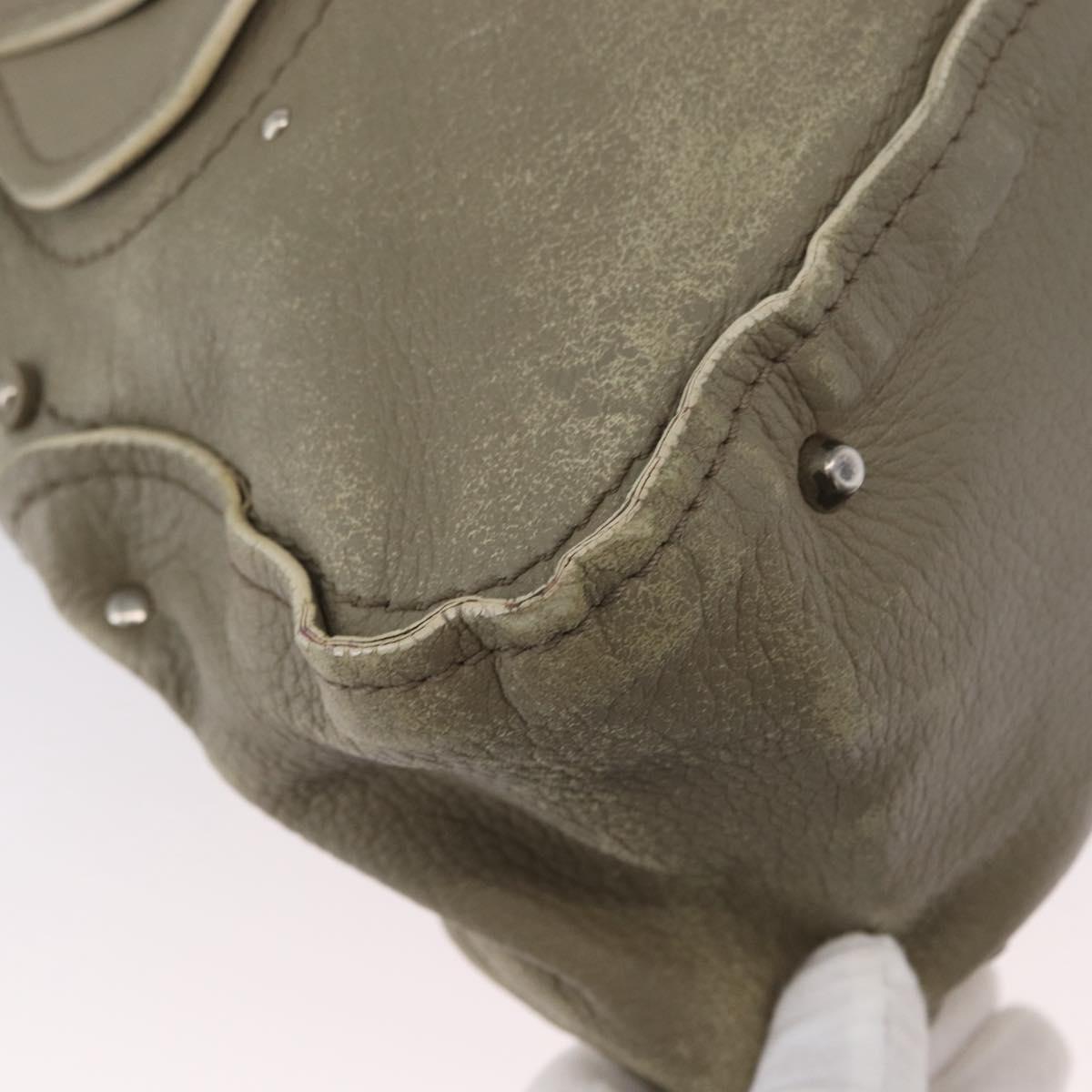 Chloe Paddington Hand Bag Leather Khaki Silver Auth 163603V