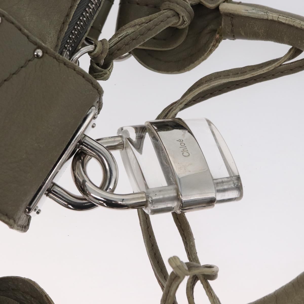 Chloe Paddington Hand Bag Leather Khaki Silver Auth 163603V