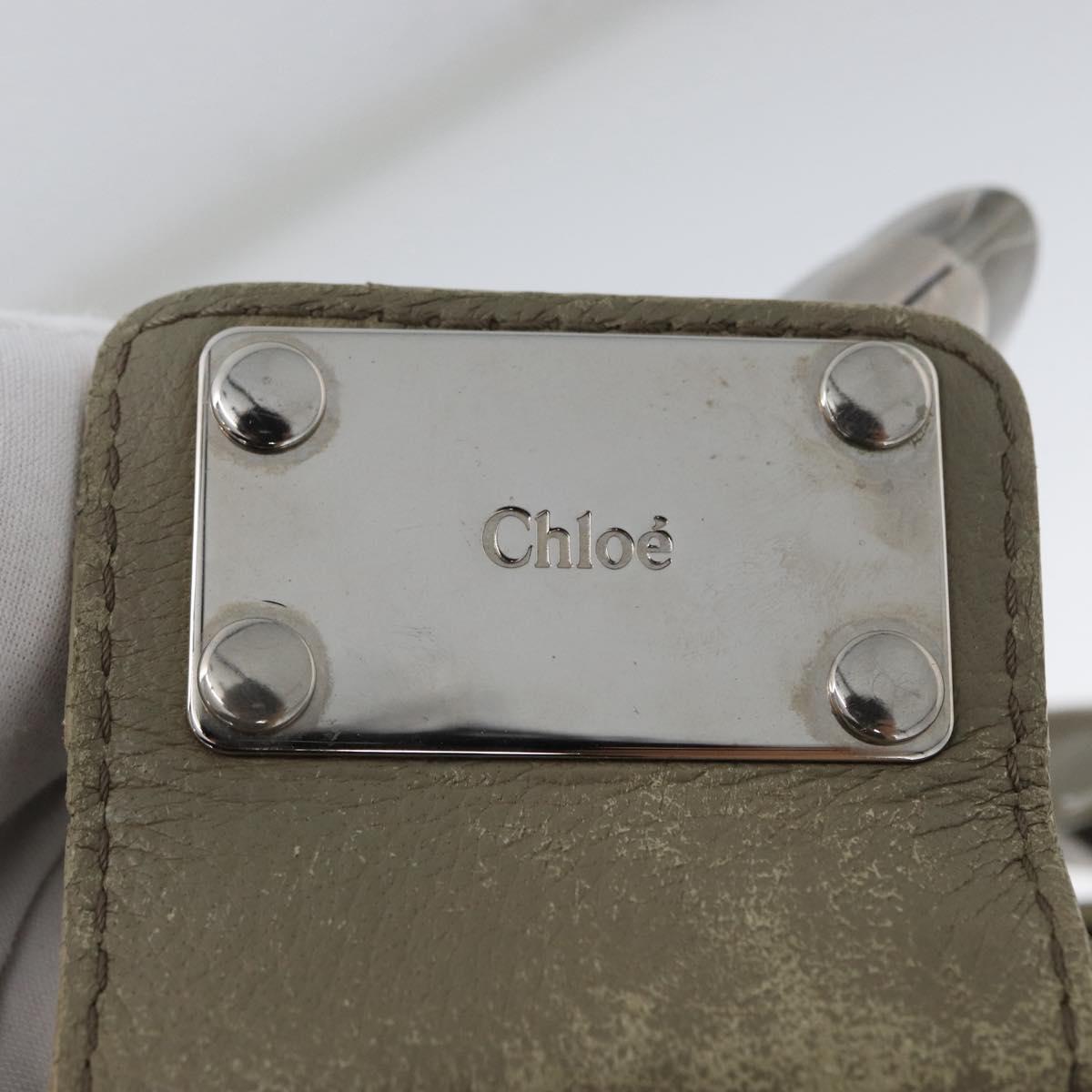 Chloe Paddington Hand Bag Leather Khaki Silver Auth 163603V