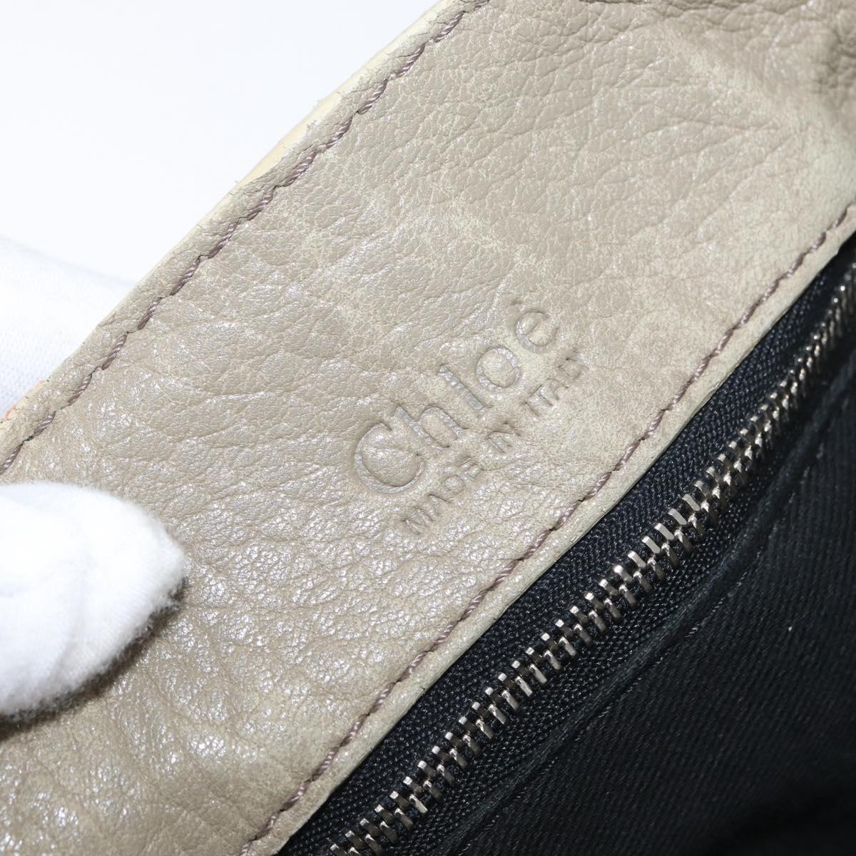 Chloe Paddington Hand Bag Leather Khaki Silver Auth 163603V