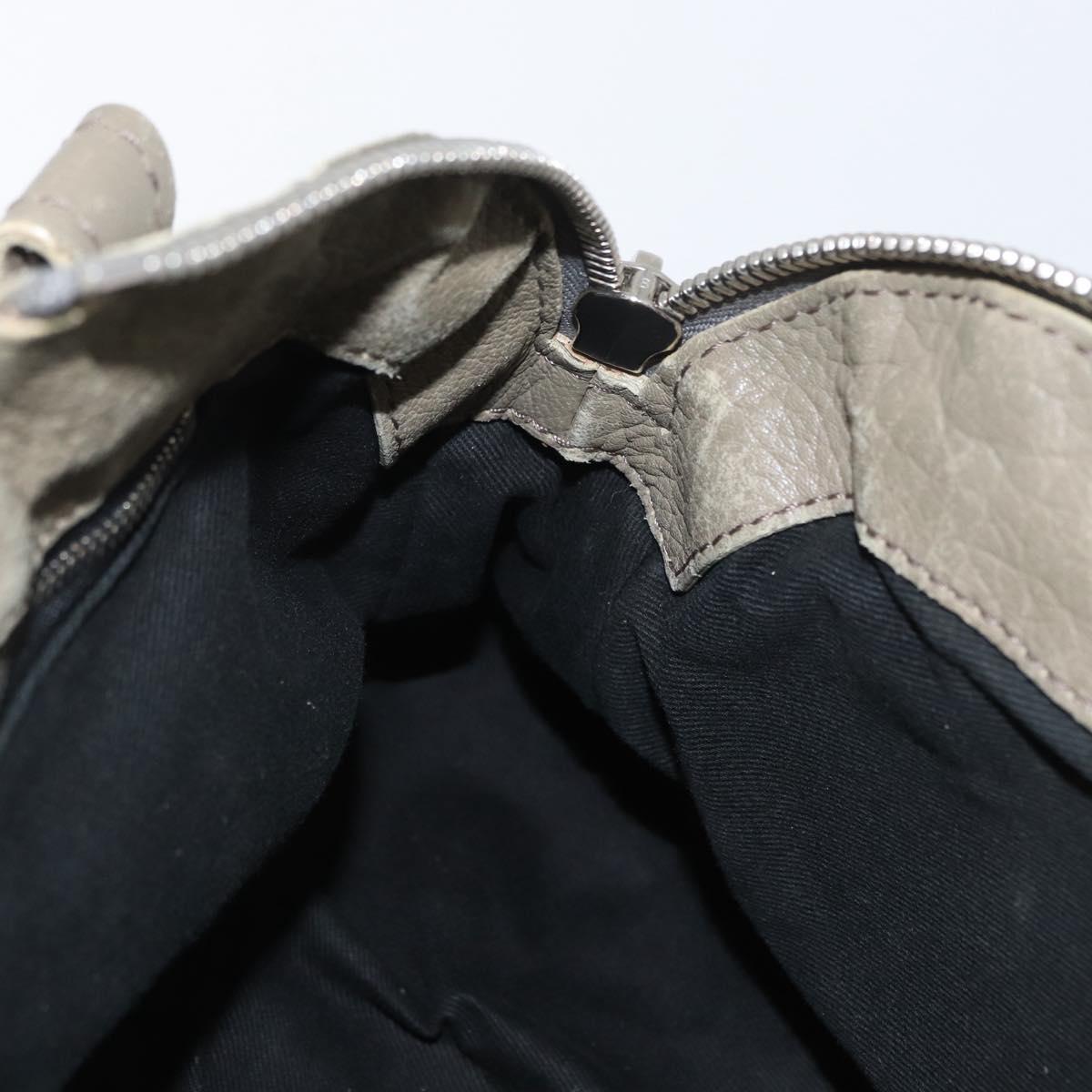 Chloe Paddington Hand Bag Leather Khaki Silver Auth 163603V