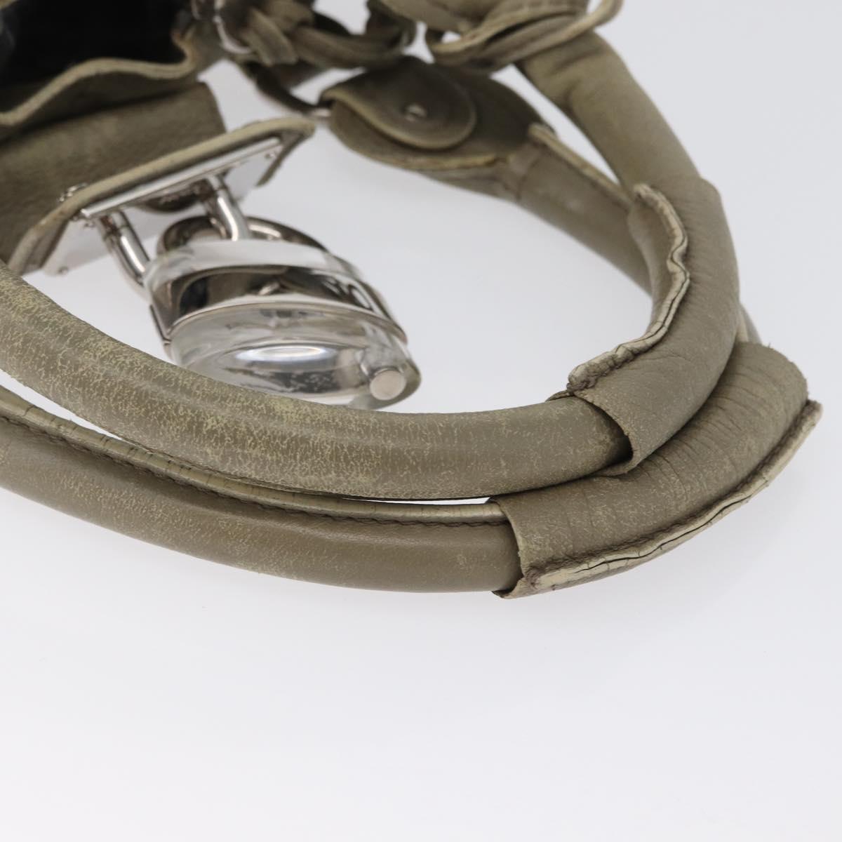 Chloe Paddington Hand Bag Leather Khaki Silver Auth 163603V