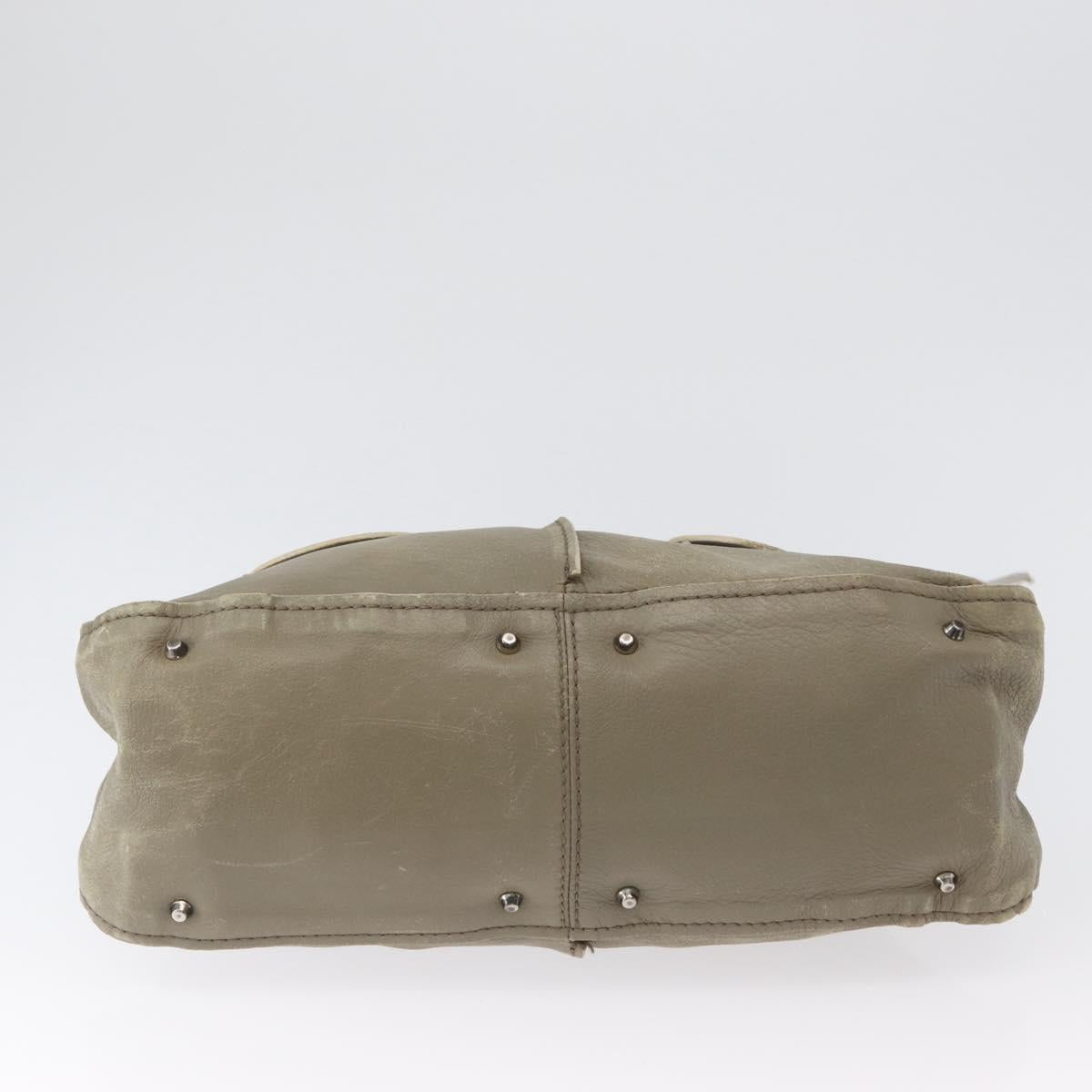 Chloe Paddington Hand Bag Leather Khaki Silver Auth 163603V