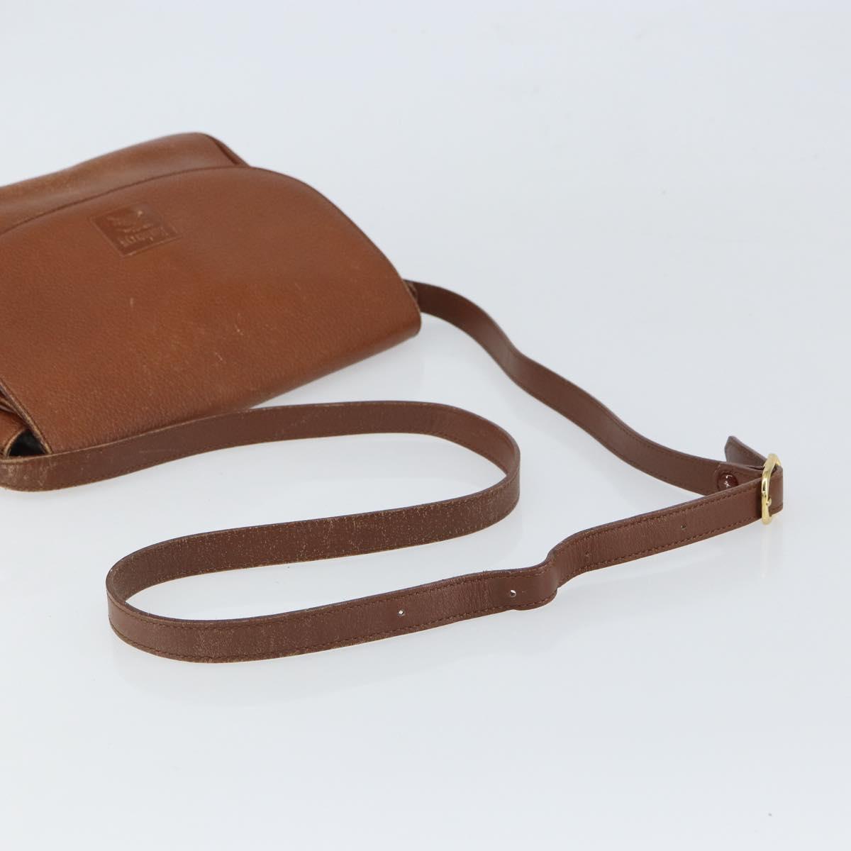 Burberrys Shoulder Bag Leather Brown Gold Auth 163613