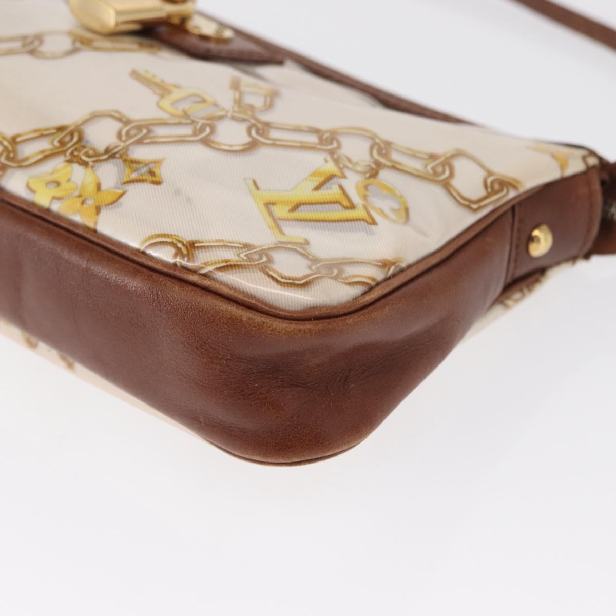 LOUIS VUITTON Monogram Charm Pochette Accessoires Pouch White M95161 Auth 163623