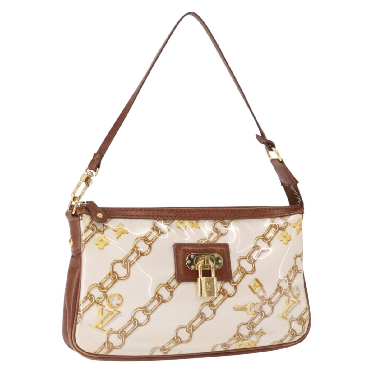 LOUIS VUITTON Monogram Charm Pochette Accessoires Pouch White M95161 Auth 163623