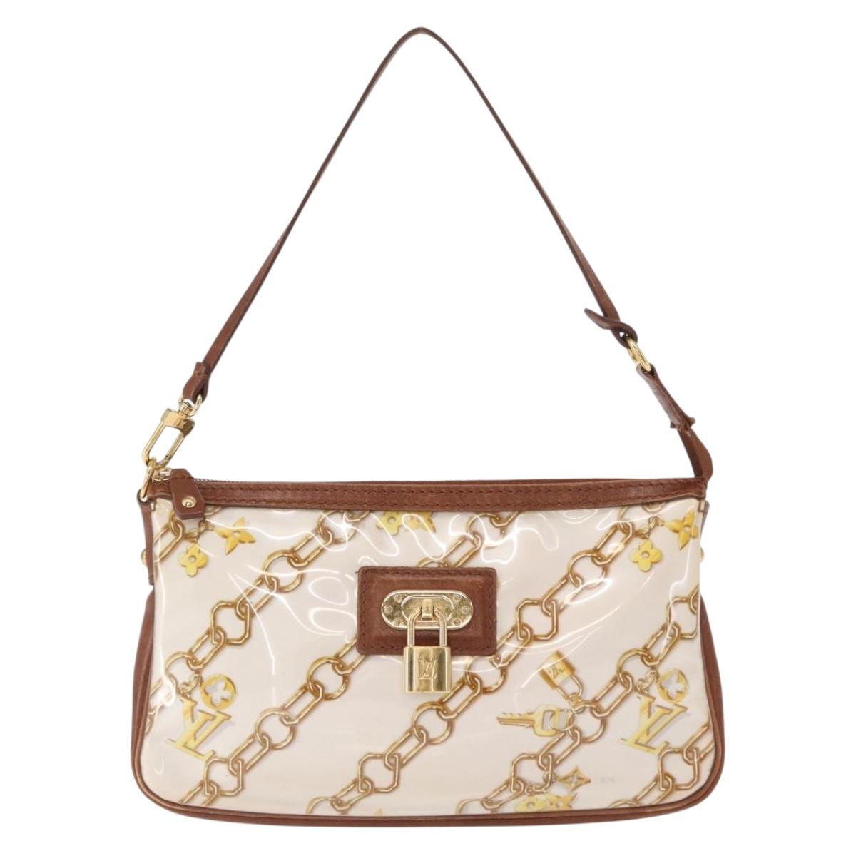 LOUIS VUITTON Monogram Charm Pochette Accessoires Pouch White M95161 Auth 163623