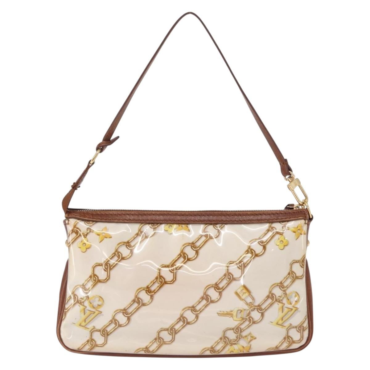 LOUIS VUITTON Monogram Charm Pochette Accessoires Pouch White M95161 Auth 163623