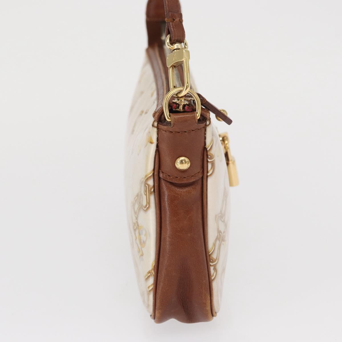 LOUIS VUITTON Monogram Charm Pochette Accessoires Pouch White M95161 Auth 163623