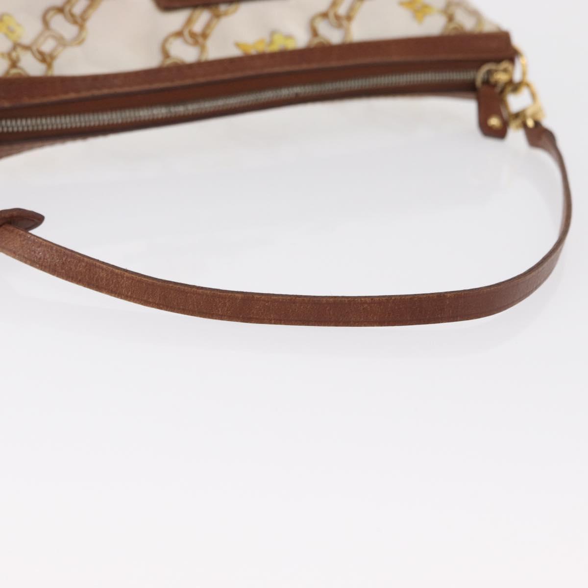 LOUIS VUITTON Monogram Charm Pochette Accessoires Pouch White M95161 Auth 163623