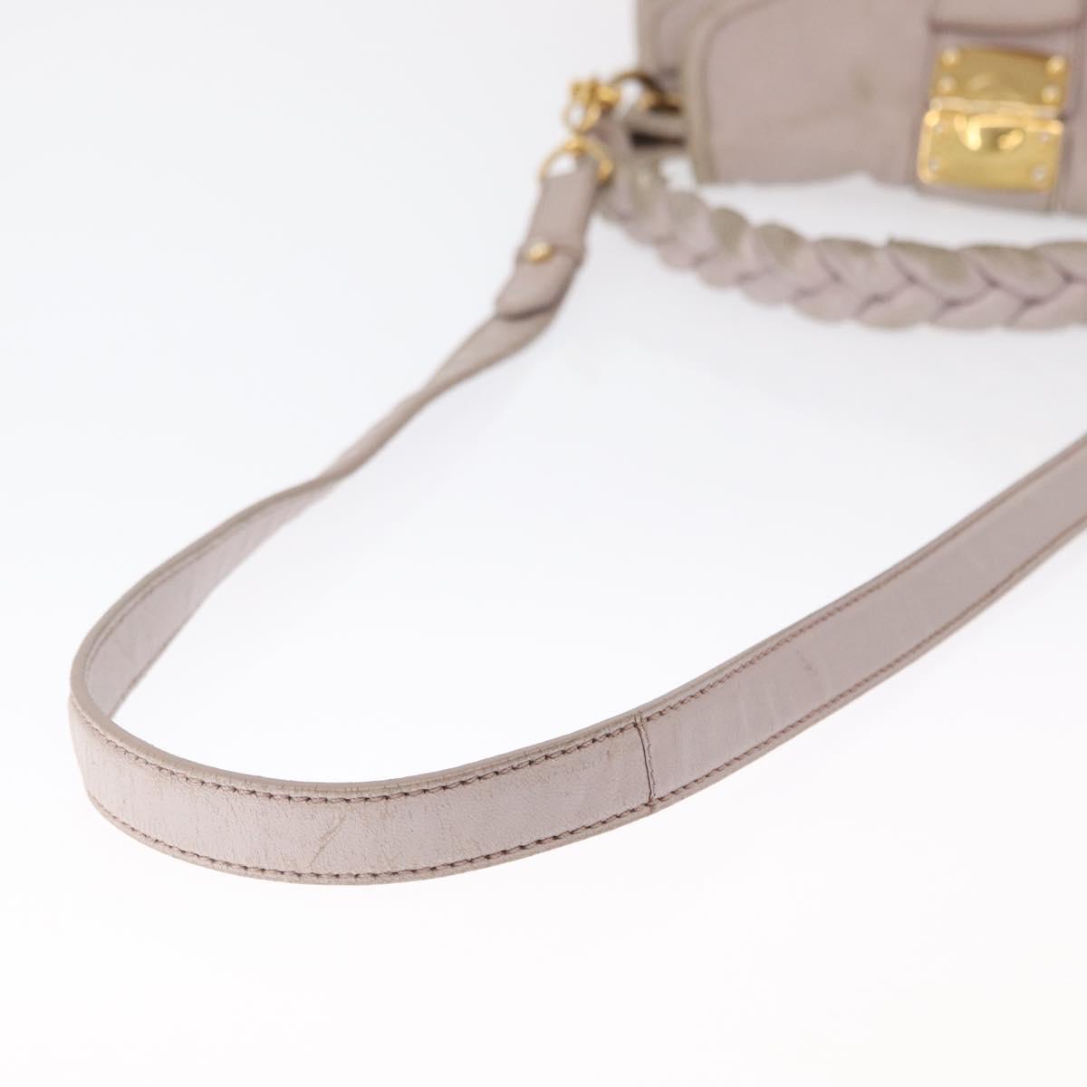 Miu Miu Matelasse Shoulder Bag Leather Pink Gold Auth 163628
