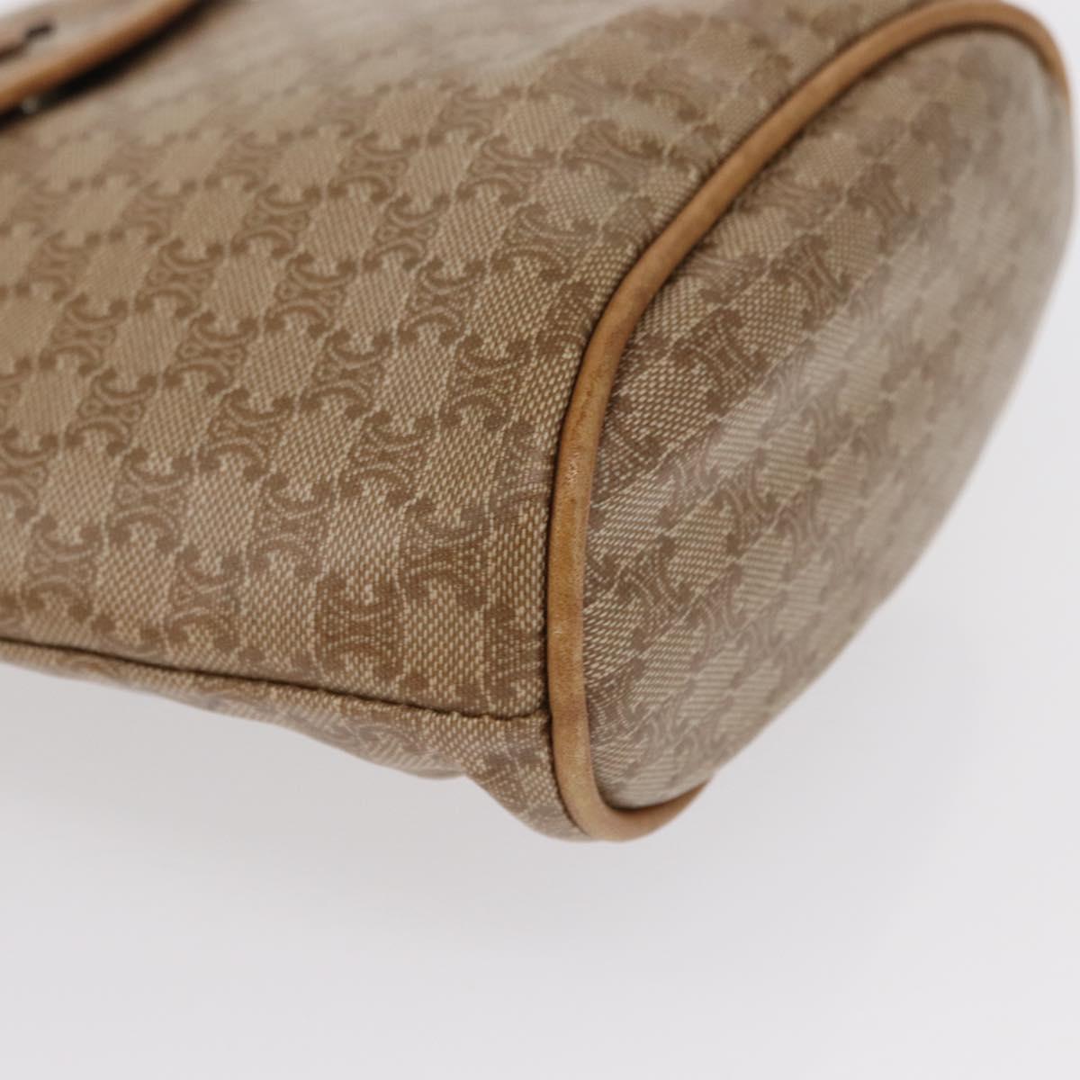 CELINE Macadam Canvas Hand Bag PVC Beige Gold Auth 163635