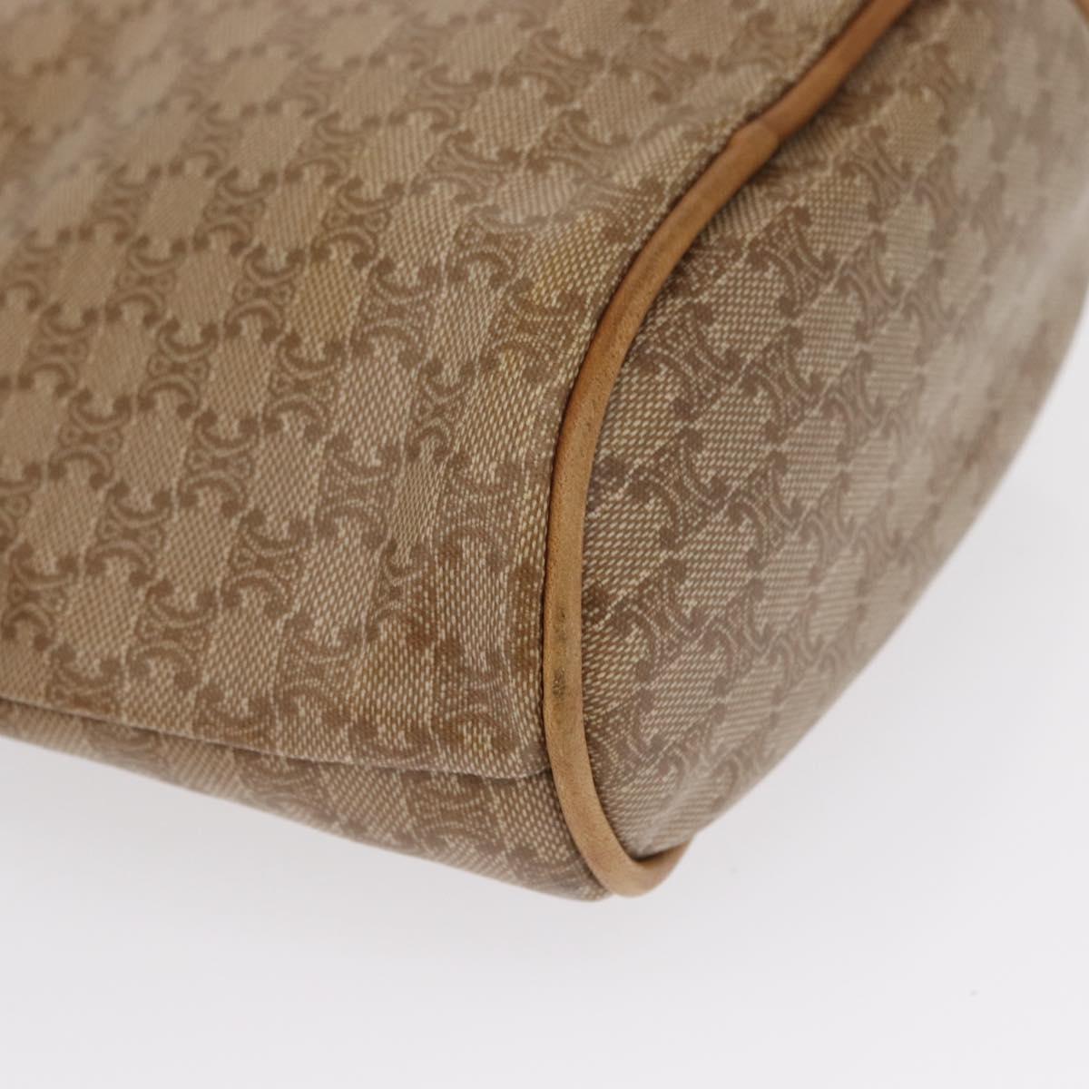 CELINE Macadam Canvas Hand Bag PVC Beige Gold Auth 163635