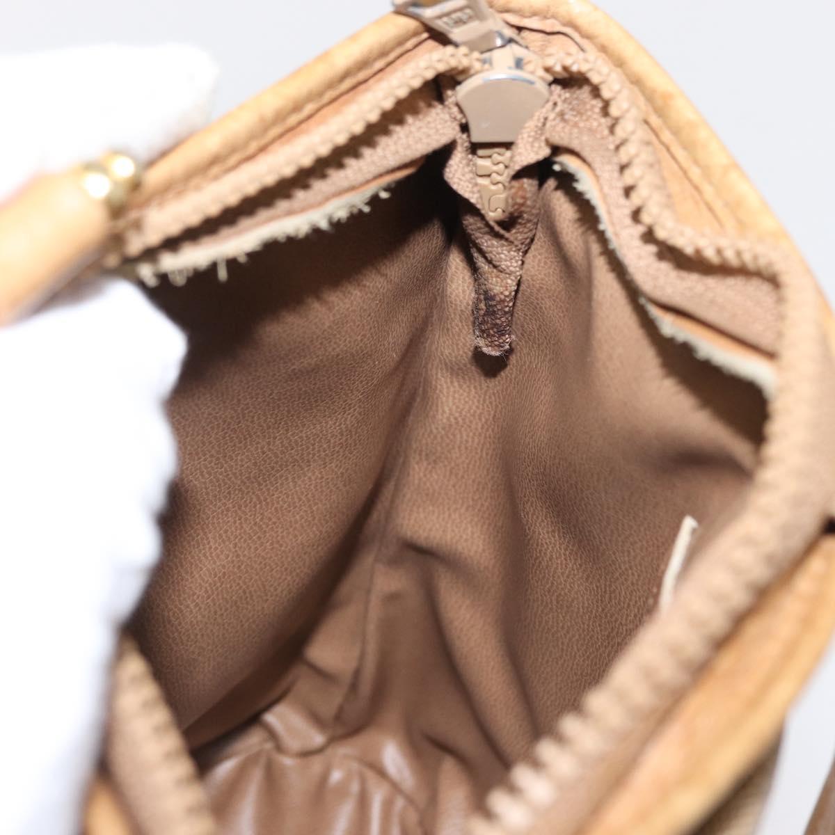 CELINE Macadam Canvas Hand Bag PVC Beige Gold Auth 163635
