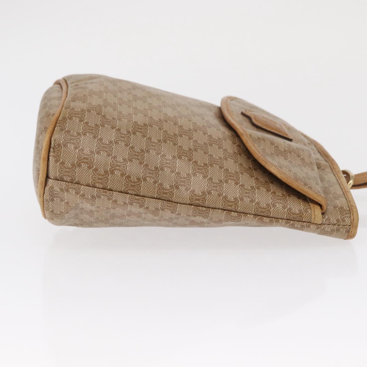CELINE Macadam Canvas Hand Bag PVC Beige Gold Auth 163635