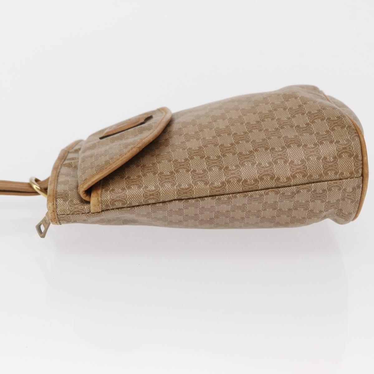 CELINE Macadam Canvas Hand Bag PVC Beige Gold Auth 163635