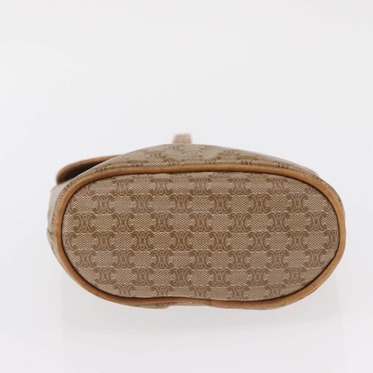 CELINE Macadam Canvas Hand Bag PVC Beige Gold Auth 163635