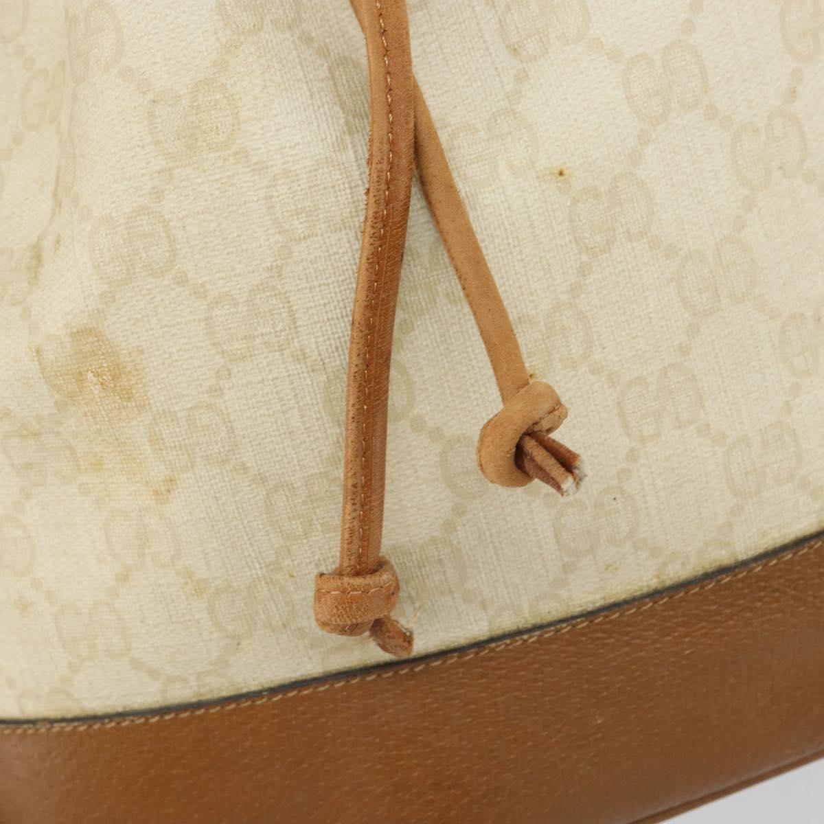 GUCCI GG Supreme Shoulder Bag PVC White Gold 41 02 085 Auth 163636