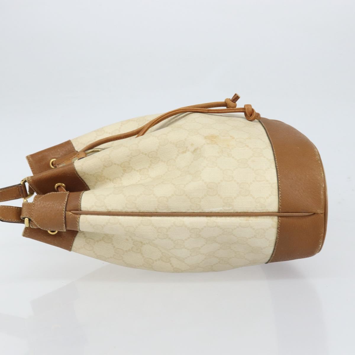 GUCCI GG Supreme Shoulder Bag PVC White Gold 41 02 085 Auth 163636