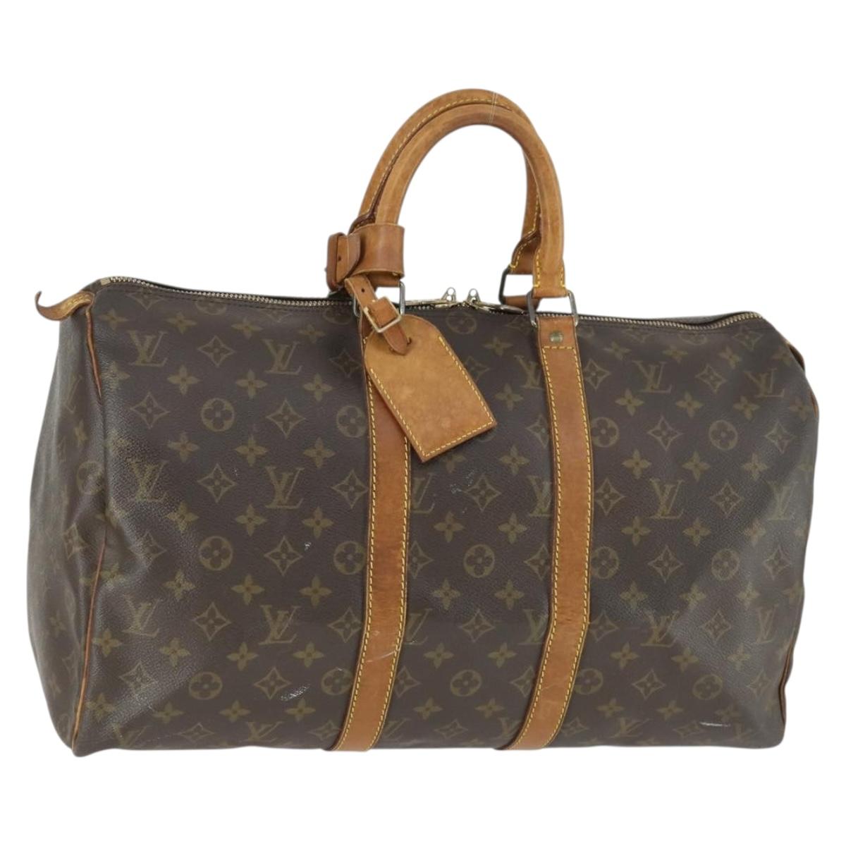 LOUIS VUITTON Monogram Keepall 45 Boston Bag M41428 LV Auth 163637