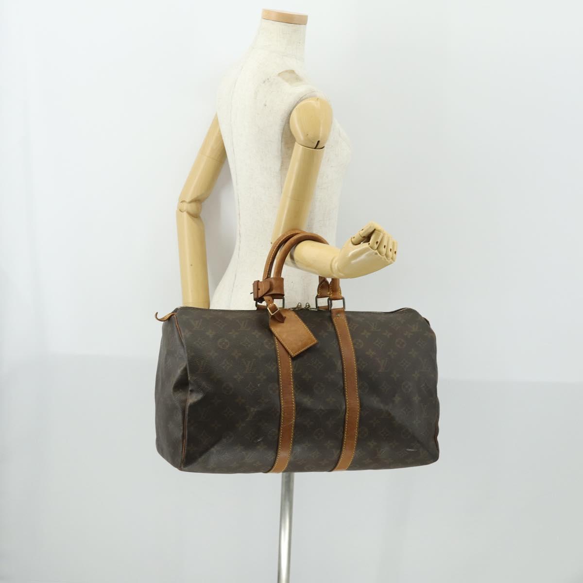 LOUIS VUITTON Monogram Keepall 45 Boston Bag M41428 LV Auth 163637