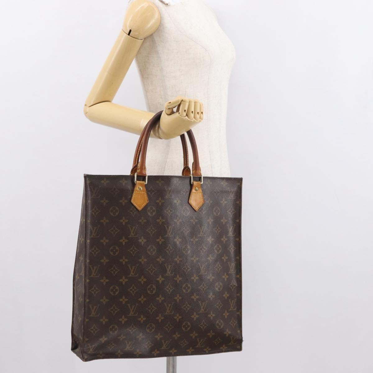 LOUIS VUITTON Monogram Sac Plat Hand Bag M51140 LV Auth 163638