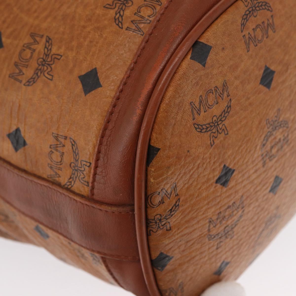 MCM Logogram Vicetos Shoulder Bag PVC Leather Brown Gold Auth 163640