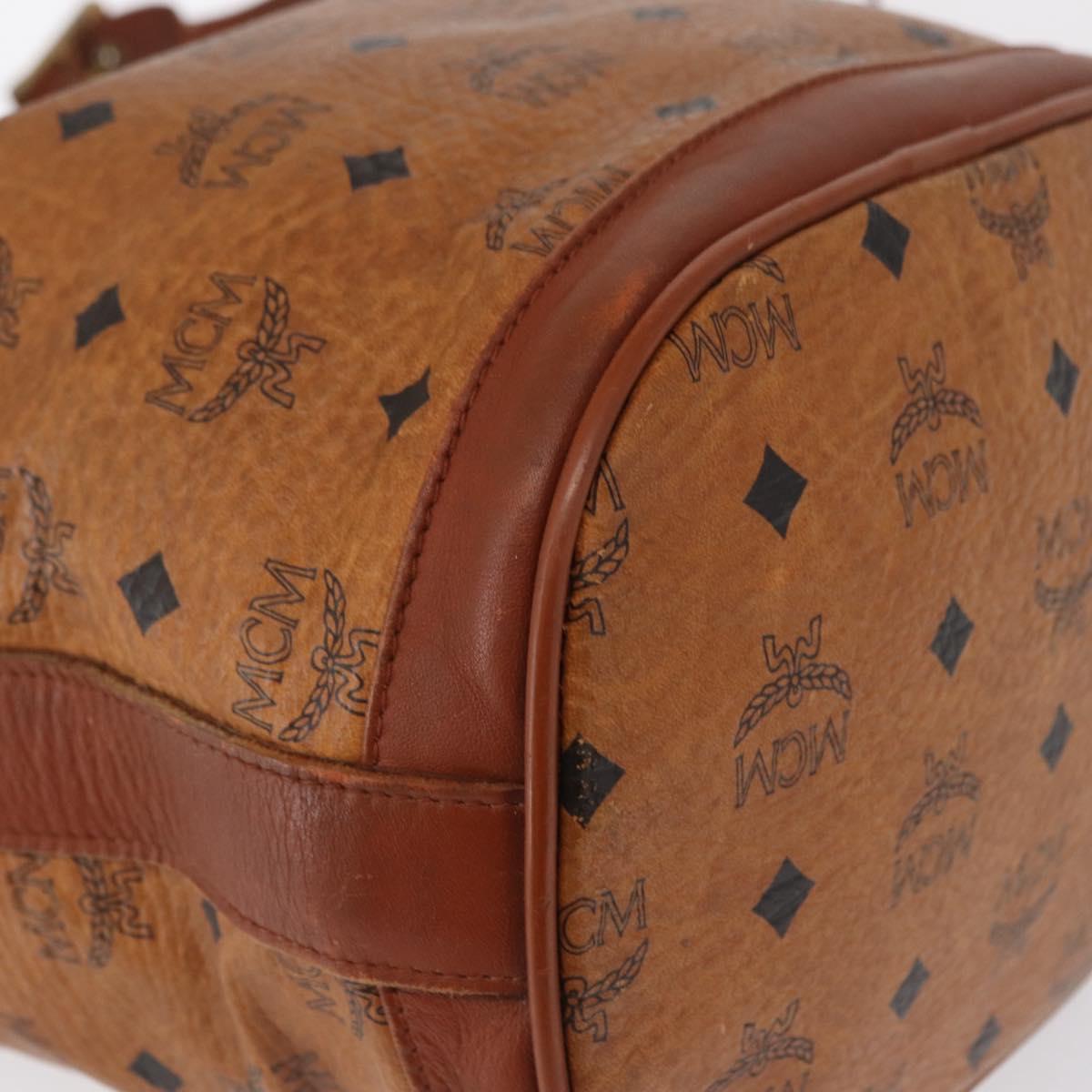 MCM Logogram Vicetos Shoulder Bag PVC Leather Brown Gold Auth 163640