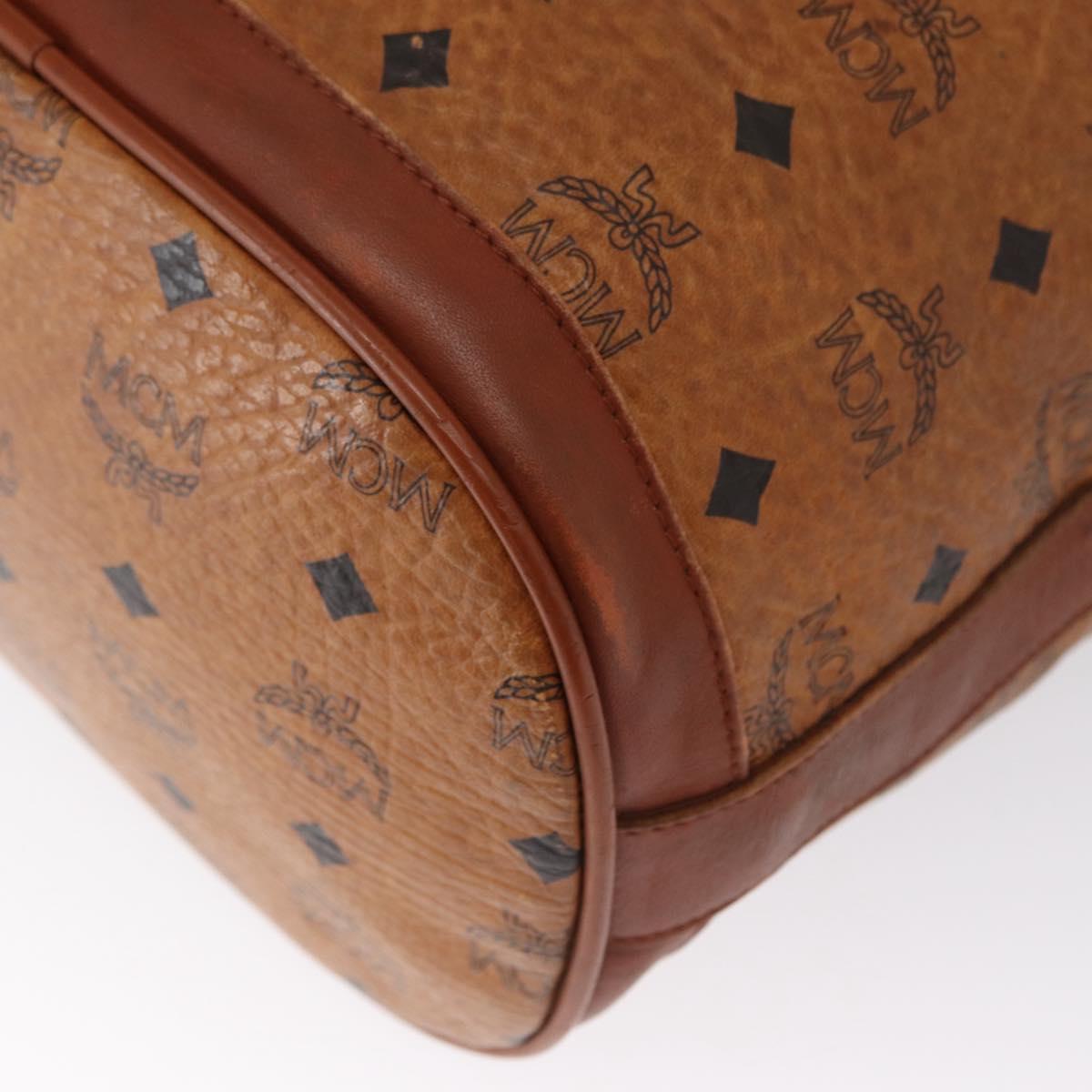 MCM Logogram Vicetos Shoulder Bag PVC Leather Brown Gold Auth 163640