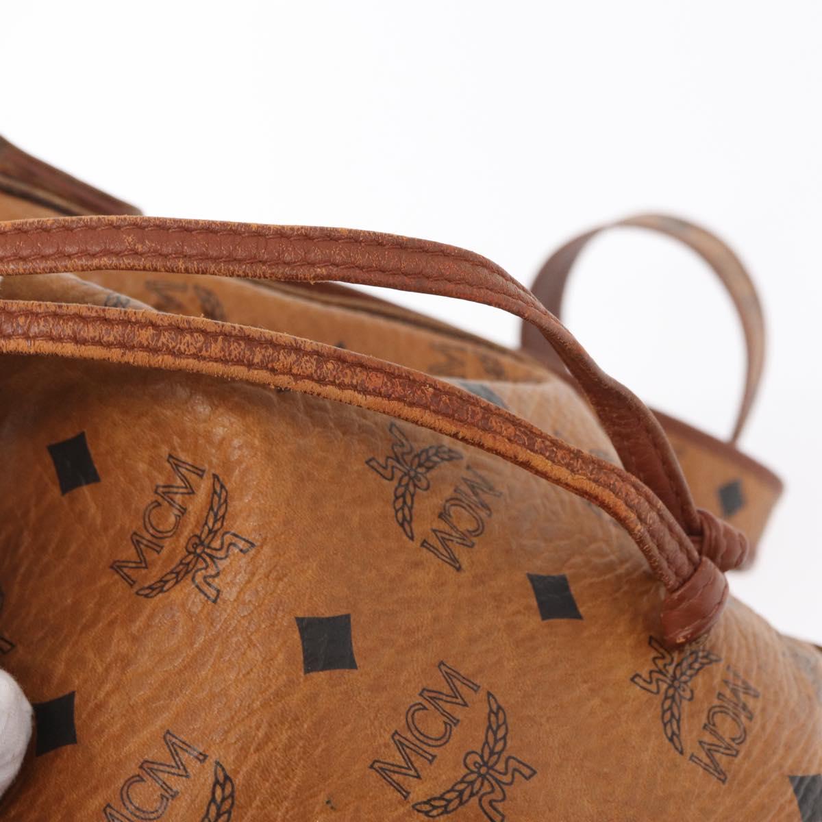 MCM Logogram Vicetos Shoulder Bag PVC Leather Brown Gold Auth 163640