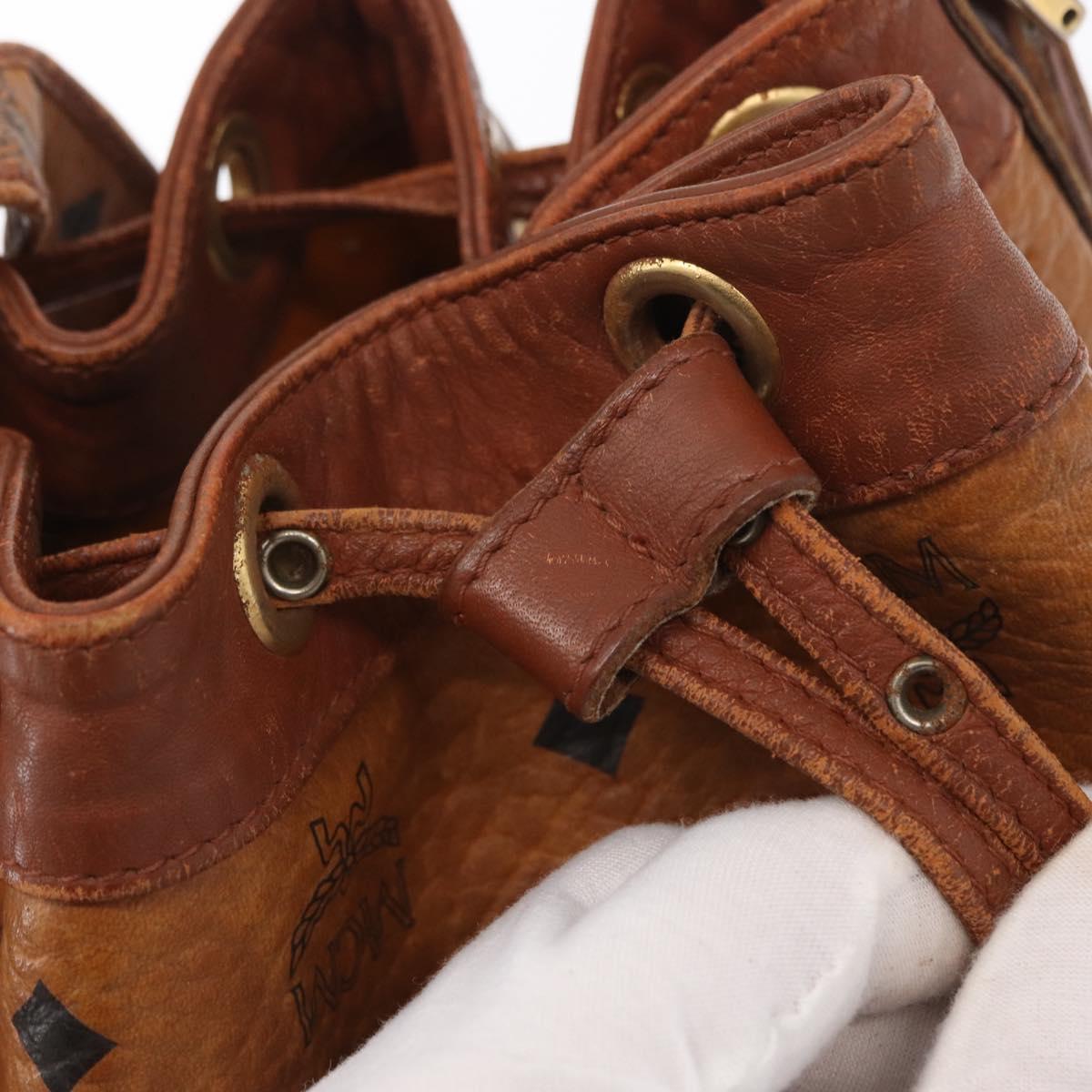 MCM Logogram Vicetos Shoulder Bag PVC Leather Brown Gold Auth 163640