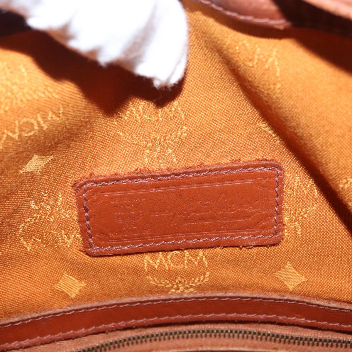 MCM Logogram Vicetos Shoulder Bag PVC Leather Brown Gold Auth 163640