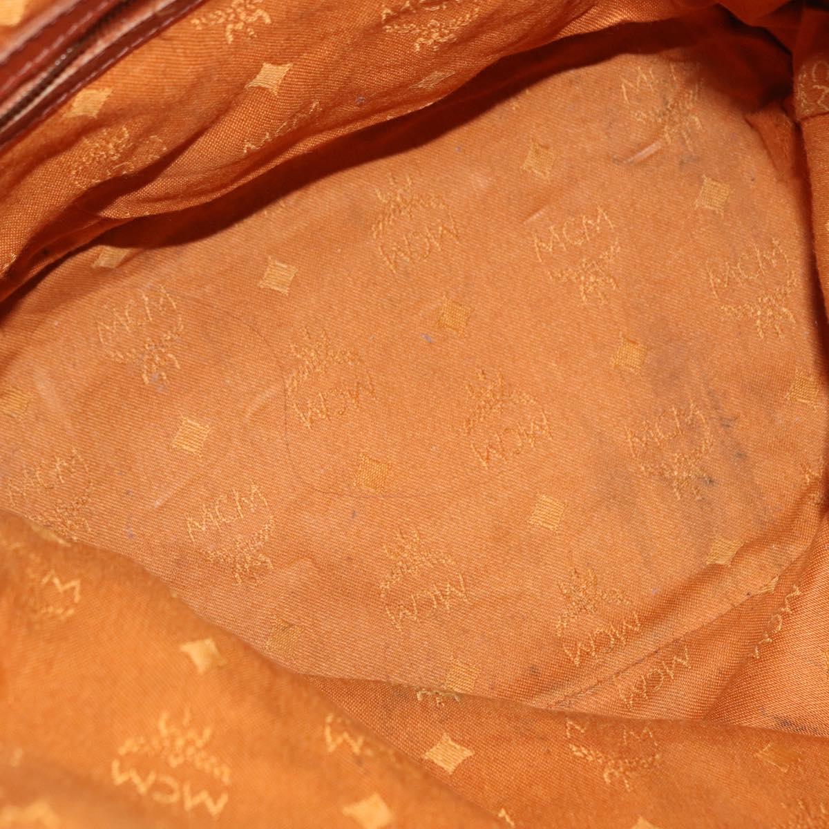 MCM Logogram Vicetos Shoulder Bag PVC Leather Brown Gold Auth 163640