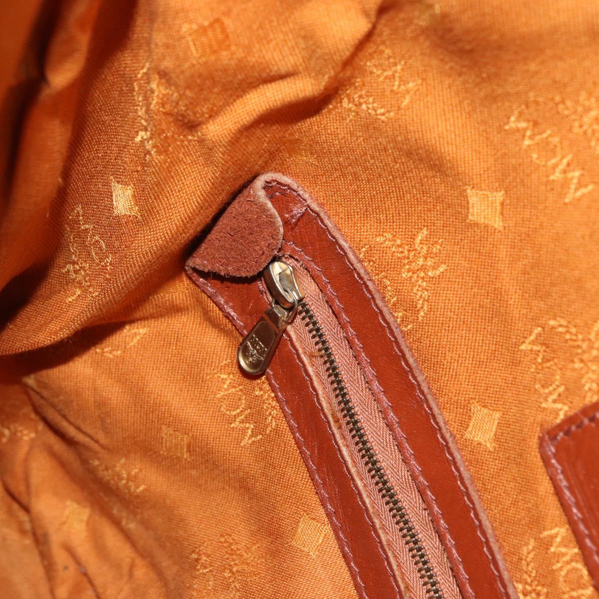 MCM Logogram Vicetos Shoulder Bag PVC Leather Brown Gold Auth 163640