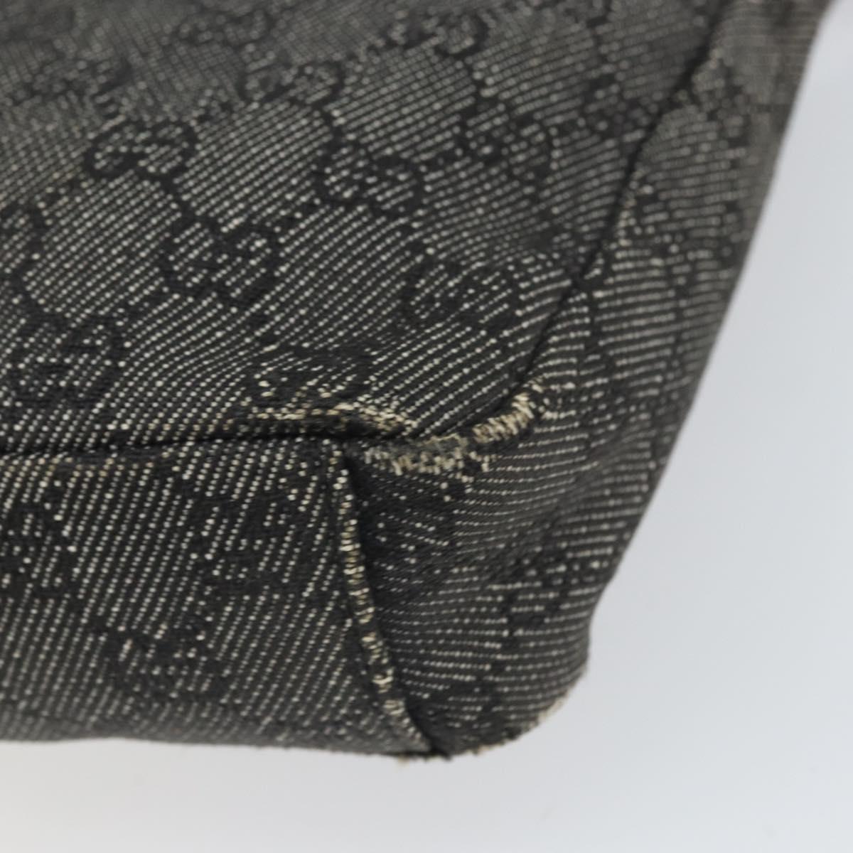 GUCCI GG Canvas Shoulder Bag Black Silver 35098 Auth 163650
