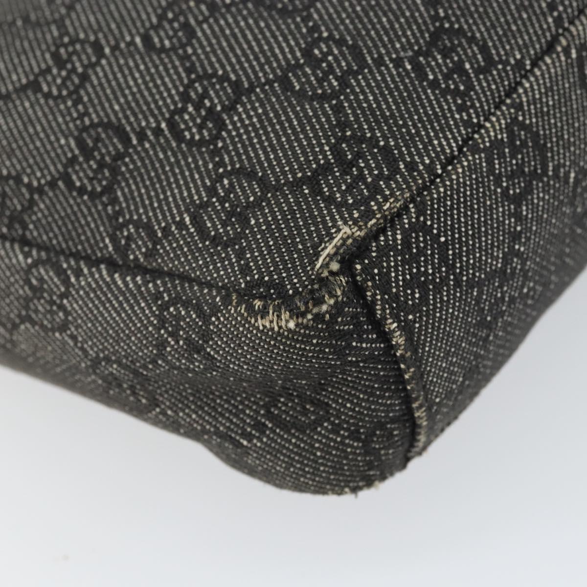 GUCCI GG Canvas Shoulder Bag Black Silver 35098 Auth 163650