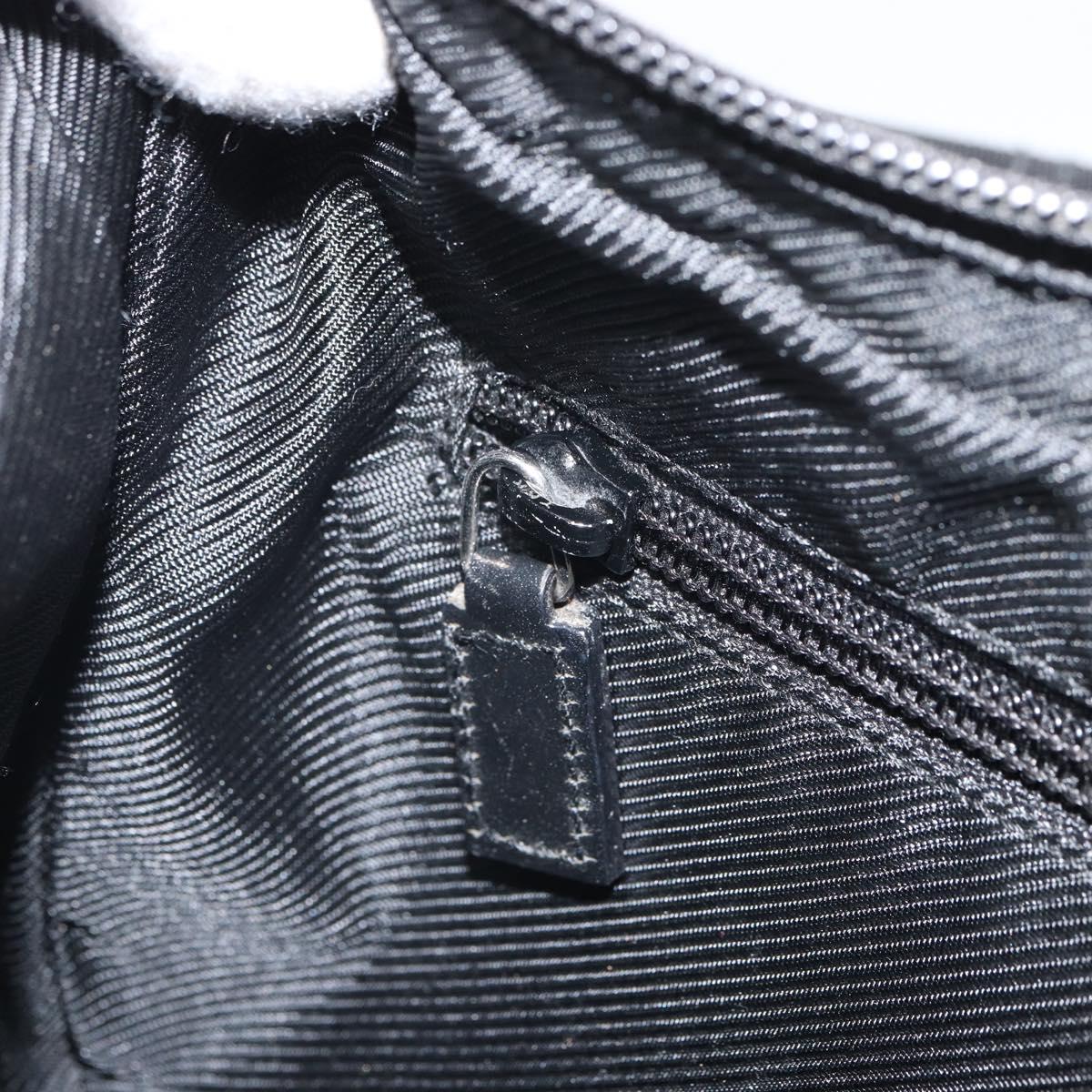 GUCCI GG Canvas Shoulder Bag Black Silver 35098 Auth 163650