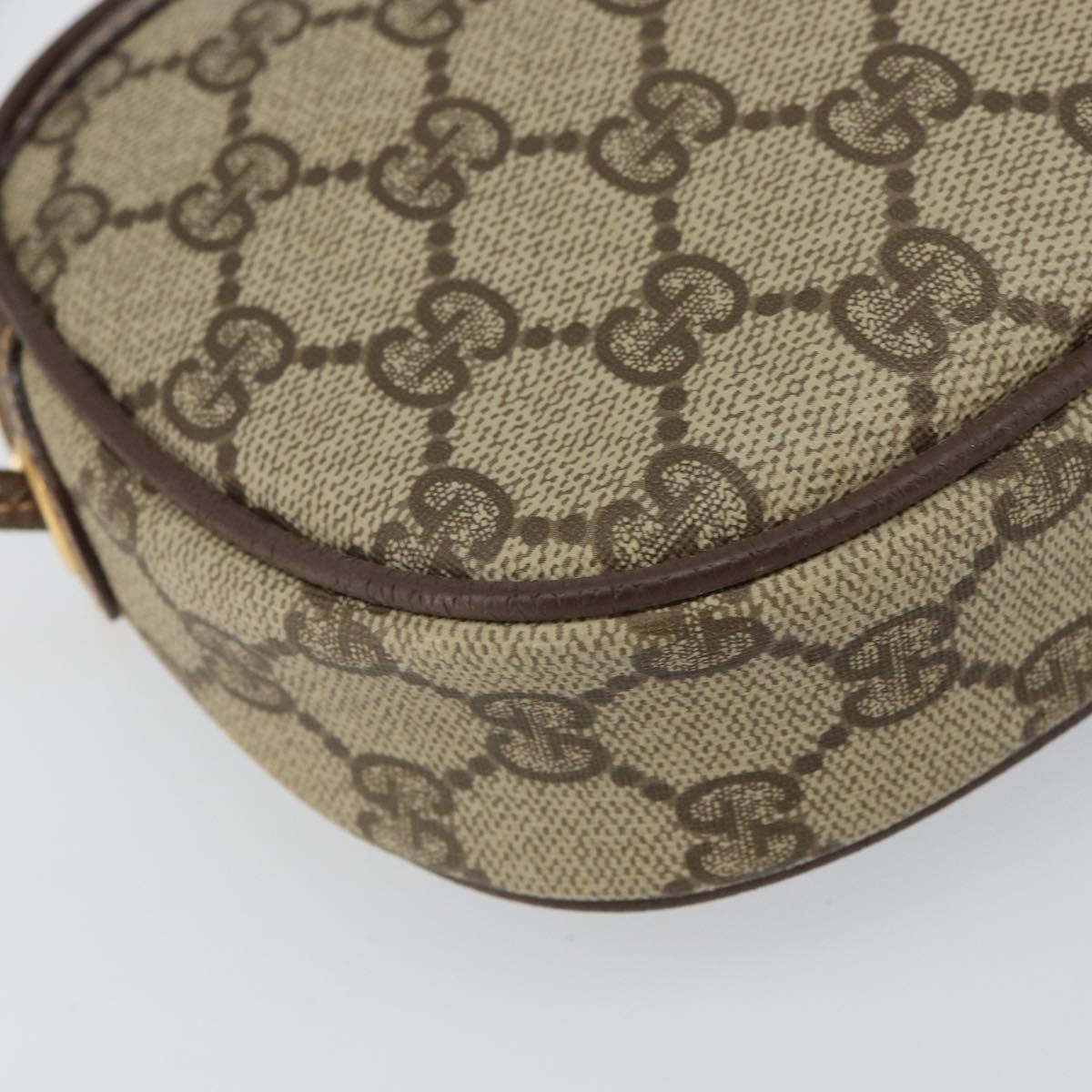 GUCCI GG Supreme Web Sherry Line Bag PVC Beige Gold 007 58 6112 1030 Auth 163653