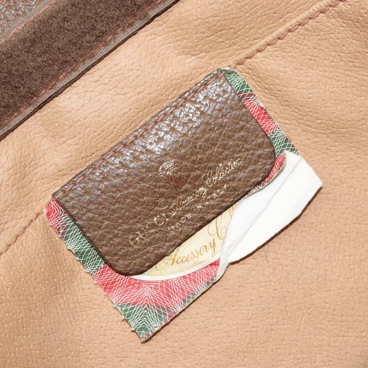 GUCCI GG Supreme Web Sherry Line Clutch Bag PVC Beige Gold 89 01 033 Auth 163659