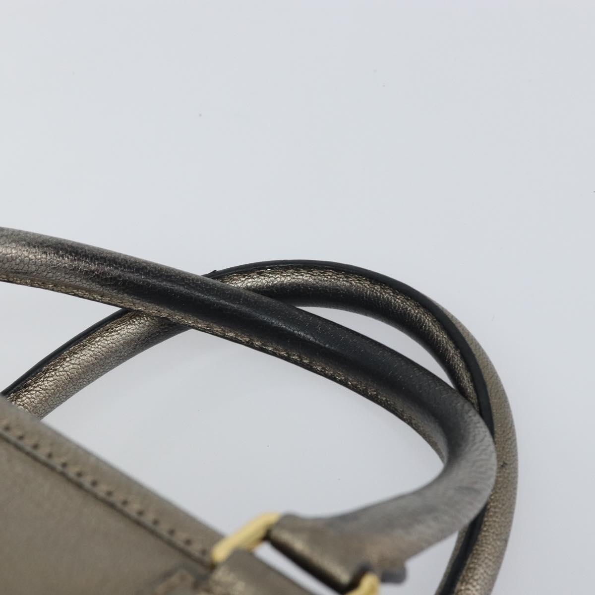 LOEWE Anagram Amazona 36 Hand Bag Leather Gold Auth 163663