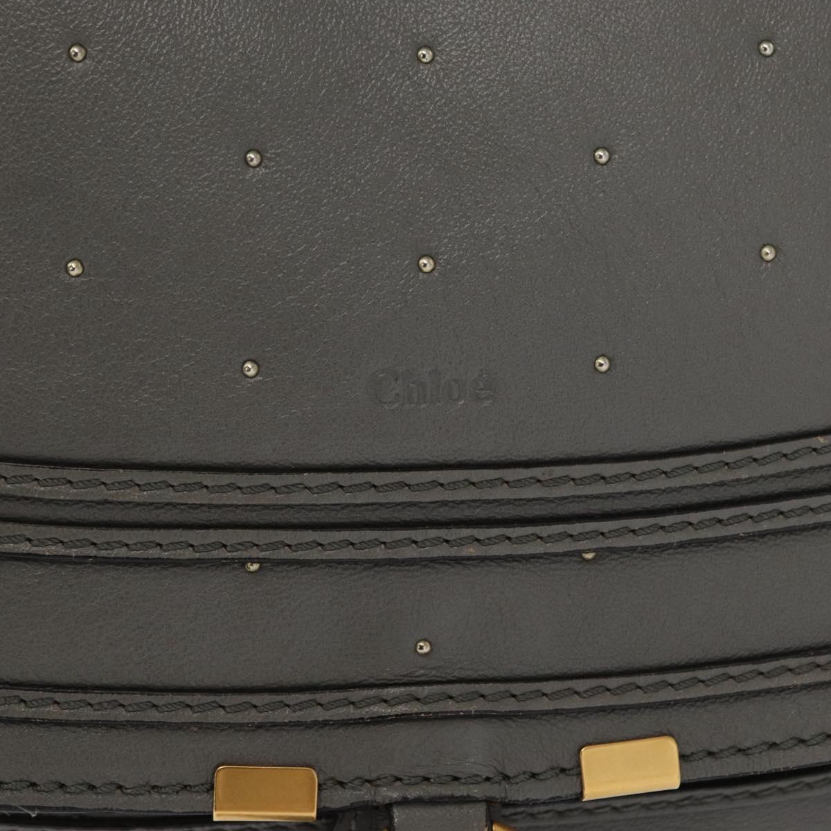 Chloe Mercy Hand Bag Leather Gray Gold Auth 163667