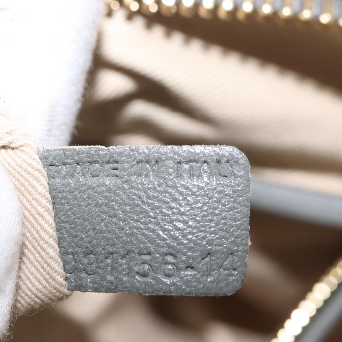 Chloe Mercy Hand Bag Leather Gray Gold Auth 163667