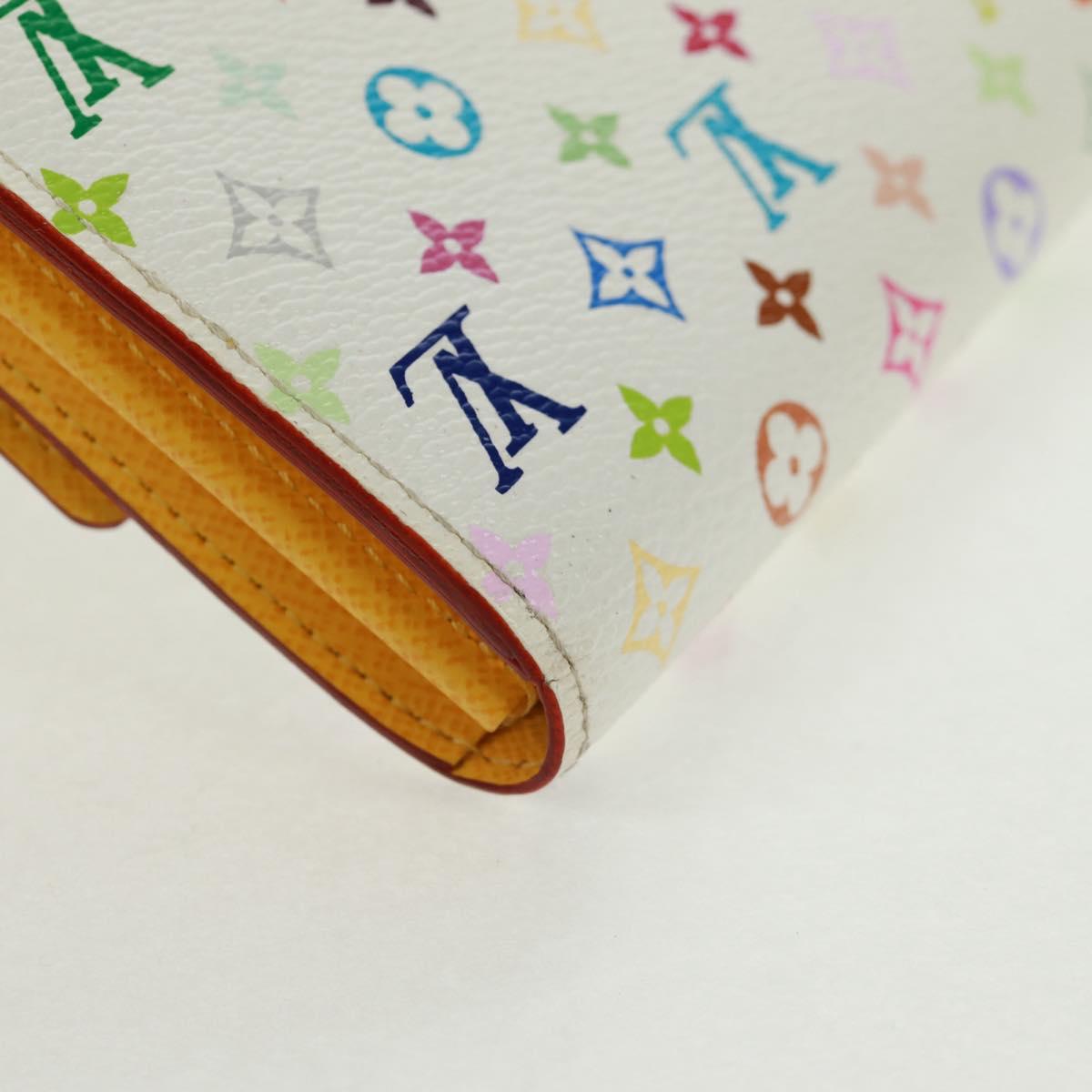 LOUIS VUITTON Multicolor Portefeuille Sarah Wallet White M93532 Auth 163706V