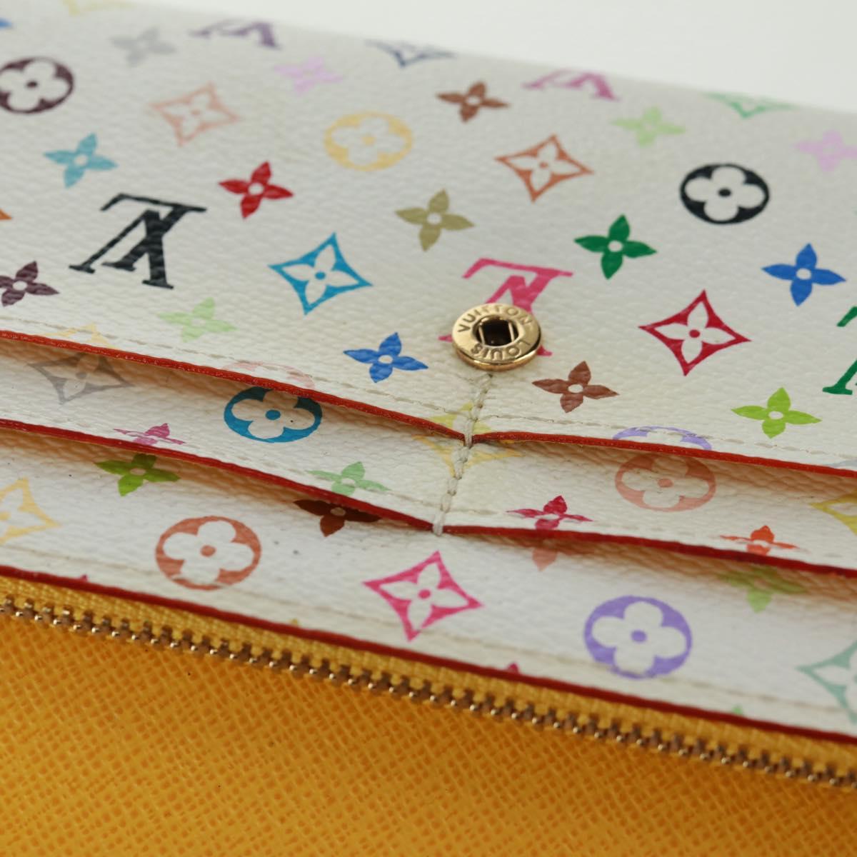 LOUIS VUITTON Multicolor Portefeuille Sarah Wallet White M93532 Auth 163706V
