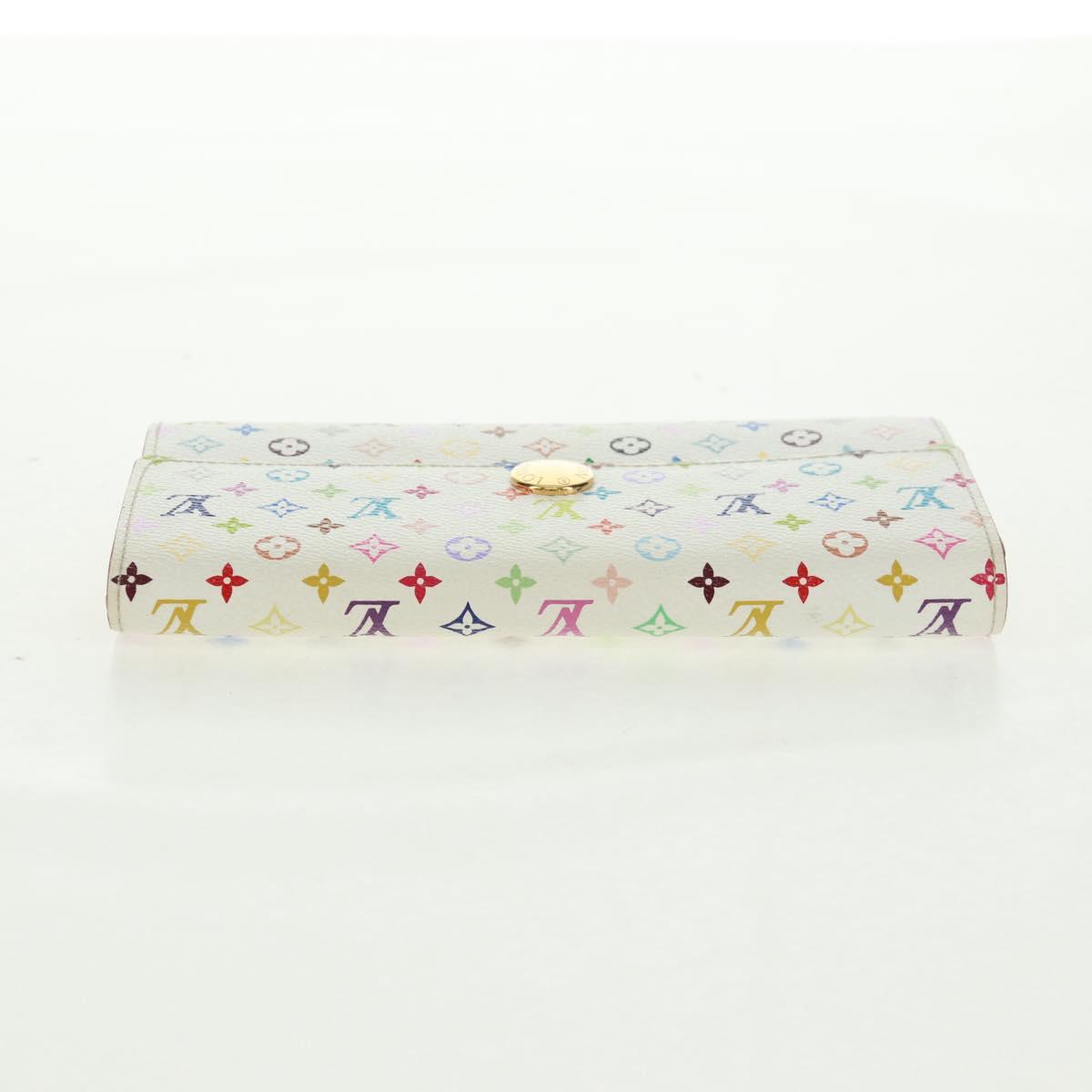 LOUIS VUITTON Multicolor Portefeuille Sarah Wallet White M93532 Auth 163706V
